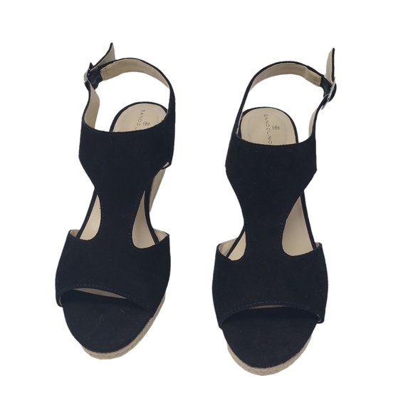 Bandolino‎ Blue Suede Natasha Espadrille Wedge Sandals Sz 10 - Picture 2 of 5